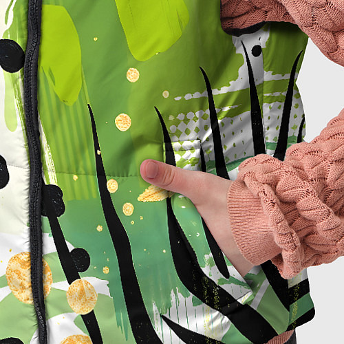 Детский жилет Зеленый анималистичный паттерн / 3D-Черный – фото 5