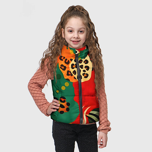 Детский жилет Анималистичный африканский паттерн / 3D-Красный – фото 3