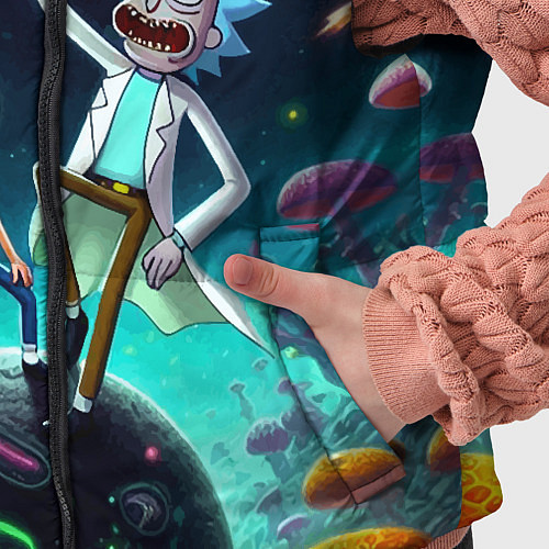 Детский жилет Рик и Морти на планете сказочных грибов / 3D-Черный – фото 5