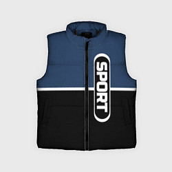 Детский жилет Sport сине-чёрный с полосой, цвет: 3D-черный