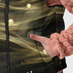 Детский жилет Золотистый свет на черной текстуре, цвет: 3D-красный — фото 2