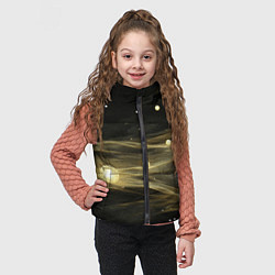Детский жилет Золотистый свет на черной текстуре, цвет: 3D-красный — фото 2