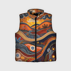 Детский жилет Горы и холмы в виде узоров, цвет: 3D-черный