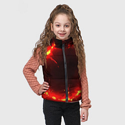 Детский жилет Красный круг из огня текстура, цвет: 3D-черный — фото 2