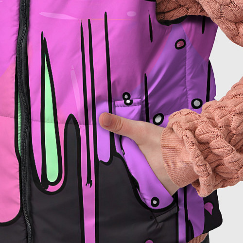 Детский жилет Фиолетовая текстура на черном фоне / 3D-Черный – фото 5