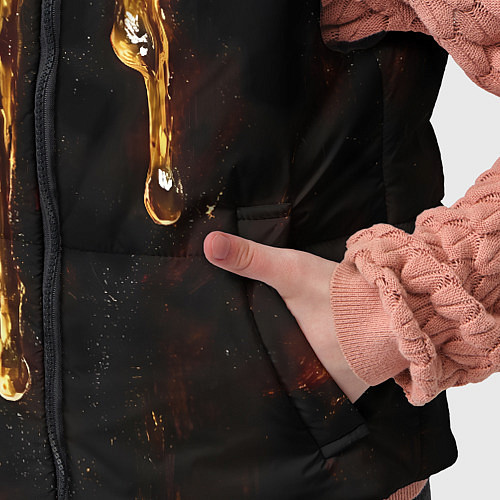 Детский жилет Стекающий мед - текстура / 3D-Черный – фото 5