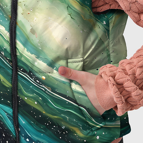 Детский жилет Зеленая вселенная / 3D-Черный – фото 5