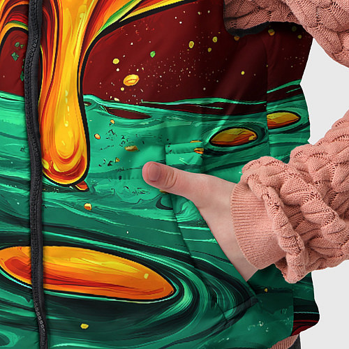 Детский жилет Оранжевая клякса текстура / 3D-Черный – фото 5