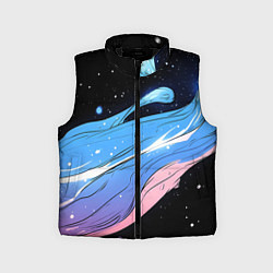 Детский жилет Синяя волна на черном - текстура, цвет: 3D-черный