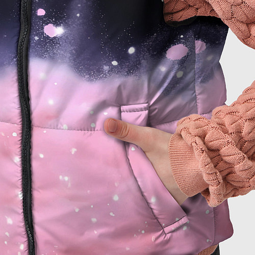 Детский жилет Розовая текстура с лепестками / 3D-Черный – фото 5