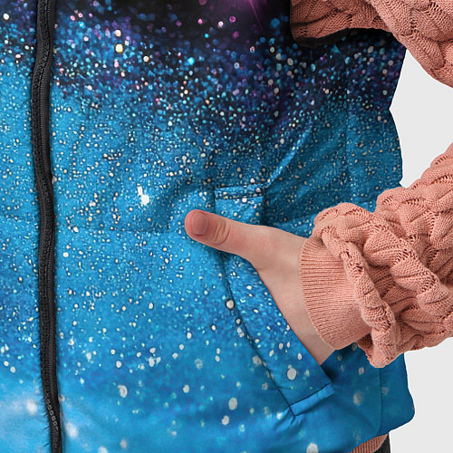 Детский жилет Синяя текстура из блестящих звездочек / 3D-Черный – фото 5