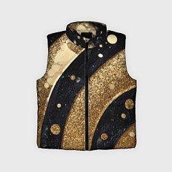 Детский жилет Выпуклая золотая текстура на черном, цвет: 3D-черный