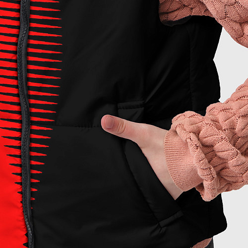 Детский жилет Чёрно-красный пополам с переходом / 3D-Черный – фото 5