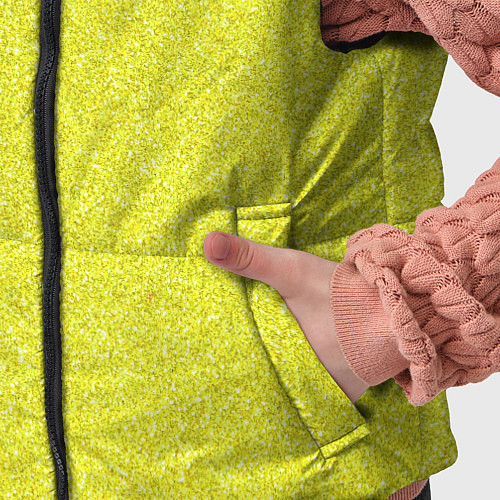 Детский жилет Ярко салатный блеск / 3D-Черный – фото 5