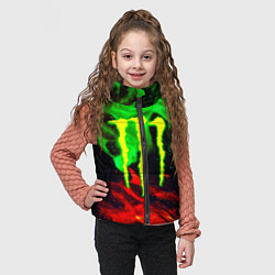 Детский жилет Monster energy огонь лого, цвет: 3D-черный — фото 2