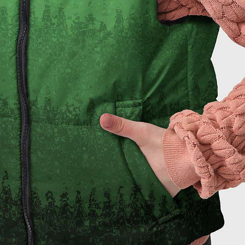 Детский жилет Зеленый градиент текстурные полосы / 3D-Черный – фото 5