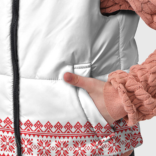 Детский жилет Славянский орнамент и узоры - вышиванка рубаха бел / 3D-Светло-серый – фото 5