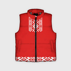 Детский жилет Славянский узор на красном - вышиванка рубаха крас