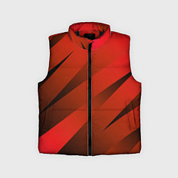 Детский жилет Красно-коричневый абстрактные полосы, цвет: 3D-черный
