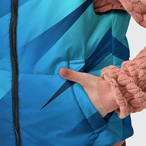 Детский жилет Сине-голубой абстрактные полосы / 3D-Черный – фото 5