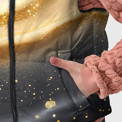 Детский жилет Черно-золотая текстура на белом / 3D-Черный – фото 5