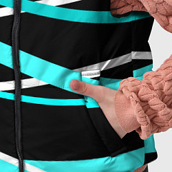 Детский жилет Чёрный с бело-голубыми полосами, цвет: 3D-черный — фото 2