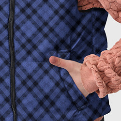 Детский жилет Черно синий клетчатый узор, цвет: 3D-черный — фото 2