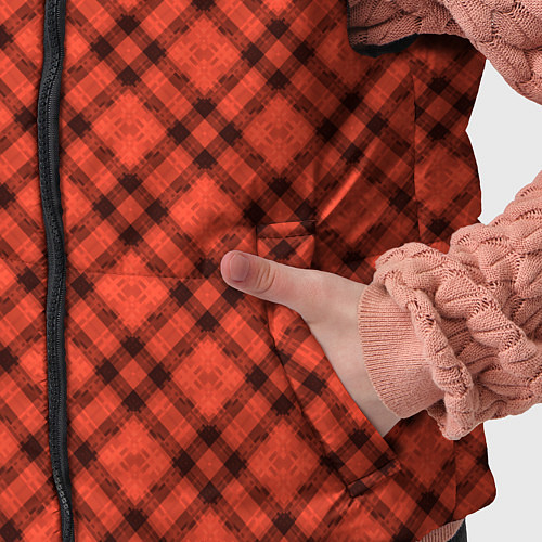 Детский жилет Черно оранжевый в косую клетку / 3D-Черный – фото 5