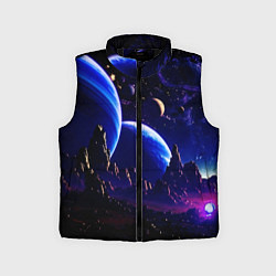 Детский жилет Фантастический космос тёмно-синий, цвет: 3D-черный