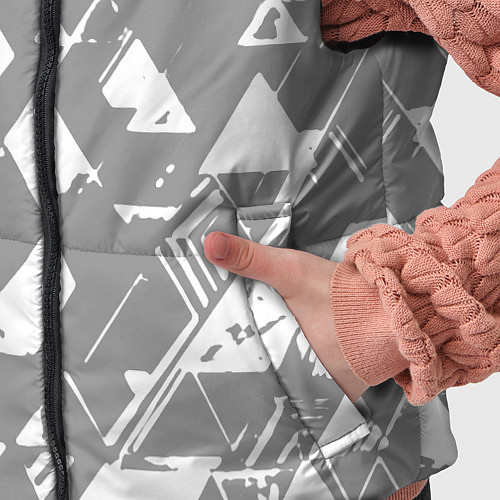 Детский жилет Светлый серый геометричный паттерн / 3D-Черный – фото 5