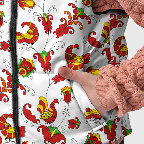 Детский жилет Русский народный орнамент в стиле росписей Северно / 3D-Черный – фото 5