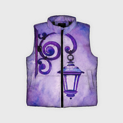 Детский жилет Уличный фиолетовый фонарь, цвет: 3D-черный