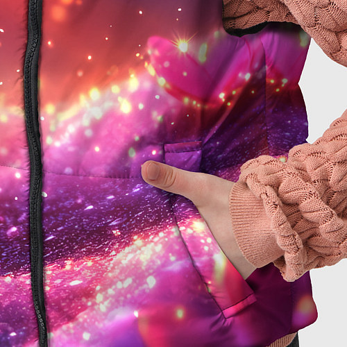 Детский жилет Фиолетовые и красные оттенки текстура / 3D-Черный – фото 5
