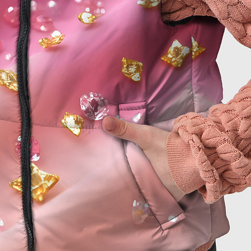 Детский жилет Золотинки на розовой текстуре / 3D-Черный – фото 5