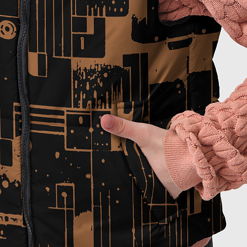 Детский жилет Чёрно-коричневый абстракция геометричный / 3D-Черный – фото 5