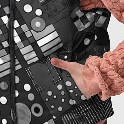 Детский жилет Тёмный серый абстракция квадраты кружочки, цвет: 3D-черный — фото 2