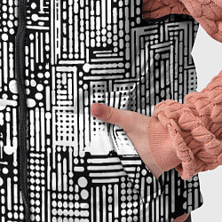 Детский жилет Чёрно-белые абстракция точки полоски, цвет: 3D-черный — фото 2