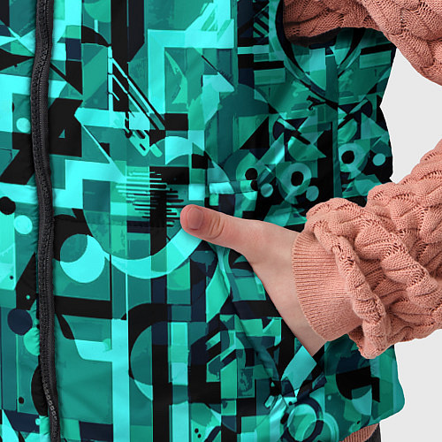 Детский жилет Неоновый голубой объёмный эффект / 3D-Черный – фото 5