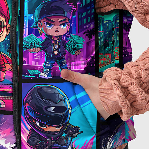 Детский жилет GTA chibi style / 3D-Черный – фото 5