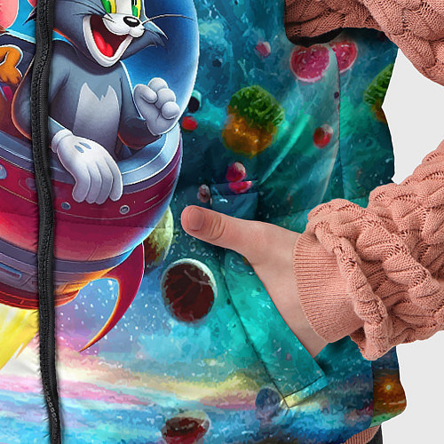 Детский жилет Том и Джерри летят в ракете - нейроарт / 3D-Черный – фото 5