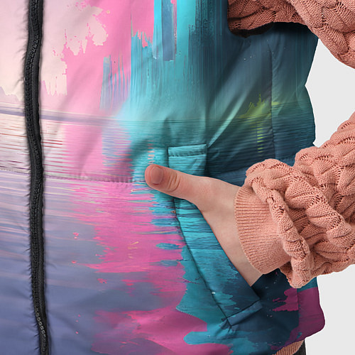 Детский жилет Город в розовом тумане / 3D-Черный – фото 5