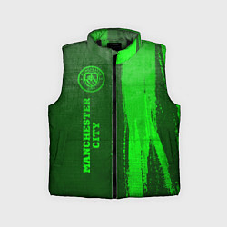 Детский жилет Manchester City - green gradient по-вертикали, цвет: 3D-черный
