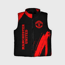 Детский жилет Manchester United - red gradient вертикально, цвет: 3D-черный