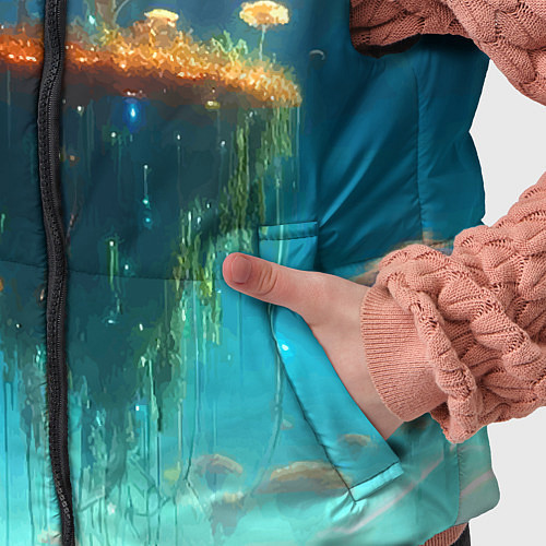 Детский жилет Сказочное космическое дерево - нейроарт / 3D-Черный – фото 5