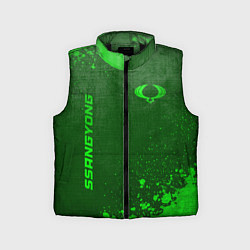 Детский жилет SsangYong - green gradient вертикально, цвет: 3D-черный