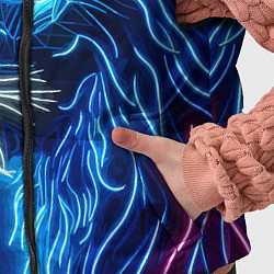 Детский жилет Профиль космического неонового льва - нейроарт, цвет: 3D-черный — фото 2