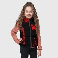 Детский жилет Minecraft - red gradient вертикально, цвет: 3D-черный — фото 2