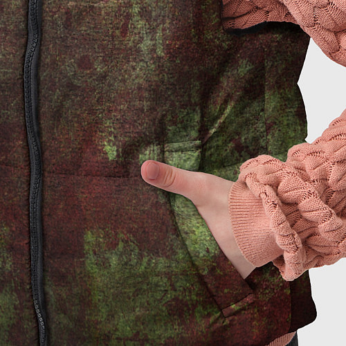 Детский жилет Абстракция - green fabric soaked in red paint / 3D-Черный – фото 5