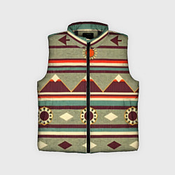 Детский жилет Этнический мотив с горами, цвет: 3D-черный