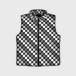 Детский жилет Белый серый горох на черном ретро, цвет: 3D-черный